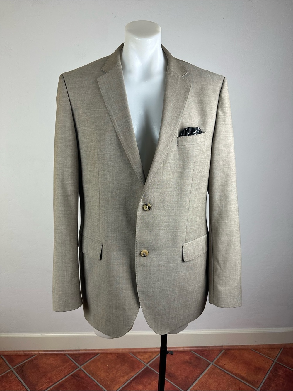 Hugo Boss Virgin Wool Sport Jacket in Woven Tan